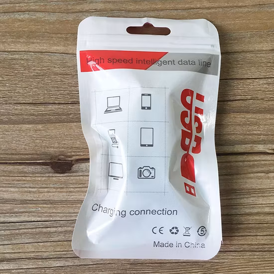 Borsa a chiusura lampo in plastica con cerniera per stampa a colori personalizzata