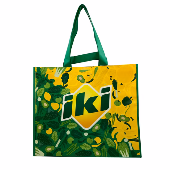 Borsa per la spesa in tessuto non tessuto laminato in PP con doppia maniglia per supermercato